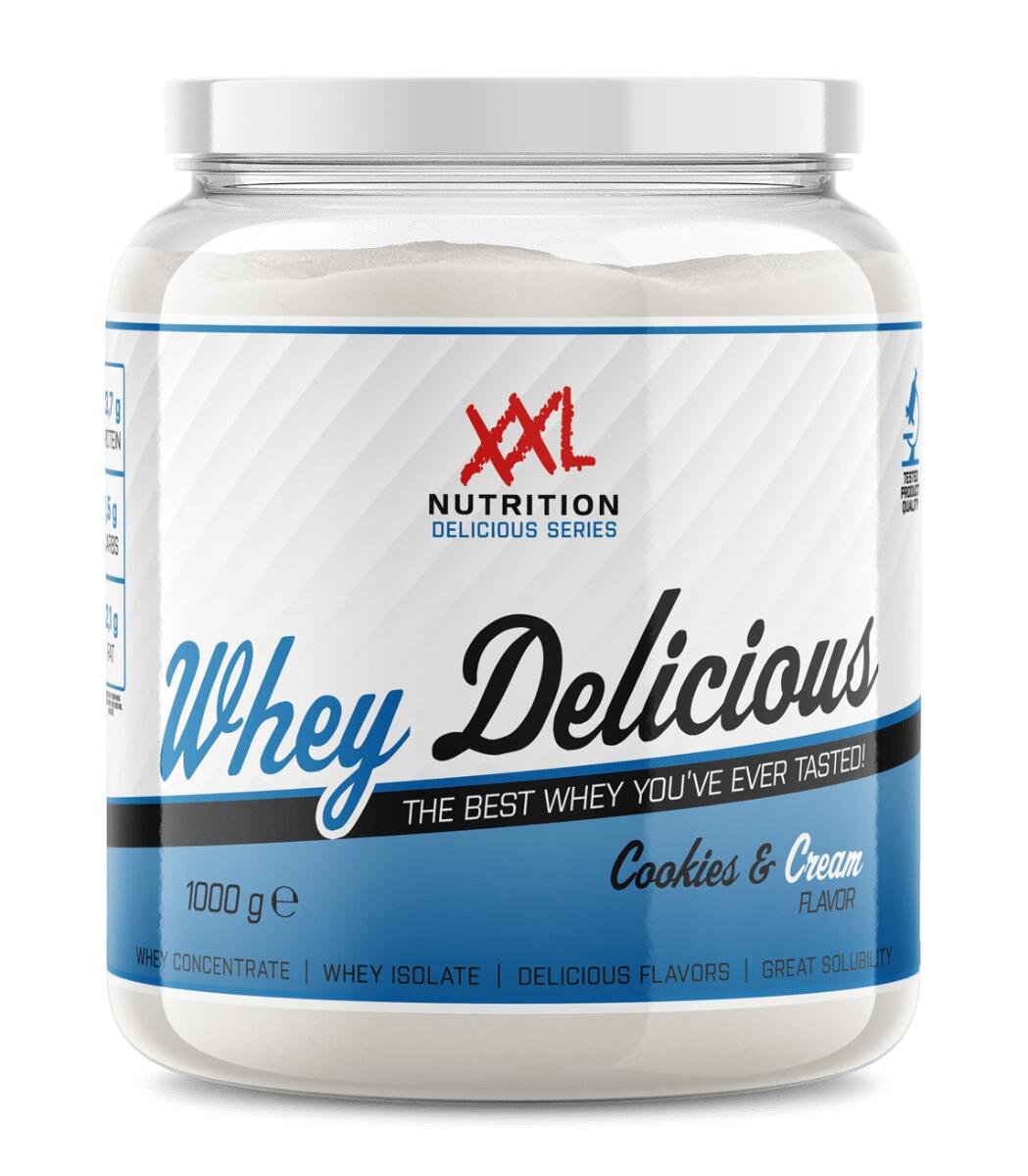 XXL NUTRITION Whey Delicious - 80% Eiwit, Proteïne Poeder - Cookies & Cream -1000g (33 shakes)