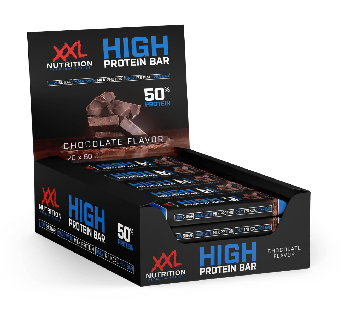 XXL NUTRITION High Protein Bar 2.0 - 25g Proteïne, Eiwitreep - Chocolade - 20 Pack