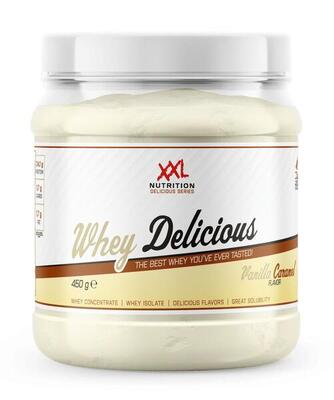 Whey delicious - 80% eiwit. proteïne poeder - vanille karamel - 450g (15 shakes)