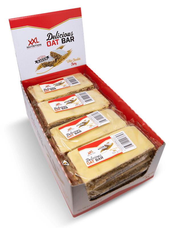 XXL NUTRITION Delicious Oat Bar - Havermoutreep - Witte Chocolade Kers - 12 Pack (12x100g)