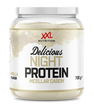 Delicious Night Protein - 22g Eiwit, Caseïne Eiwitpoeder - Vanille - 700 gram