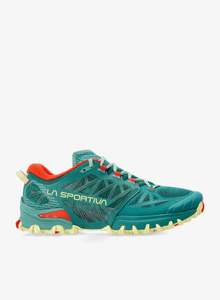 Damen Trail‑Schuh La Sportiva Bushido III Everglade/Zest, FriXion Red, Air‑Mesh