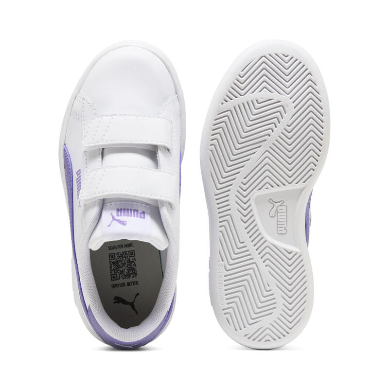 Kožené tenisky Smash 3.0 pro mládež PUMA White Lavender Alert Purple
