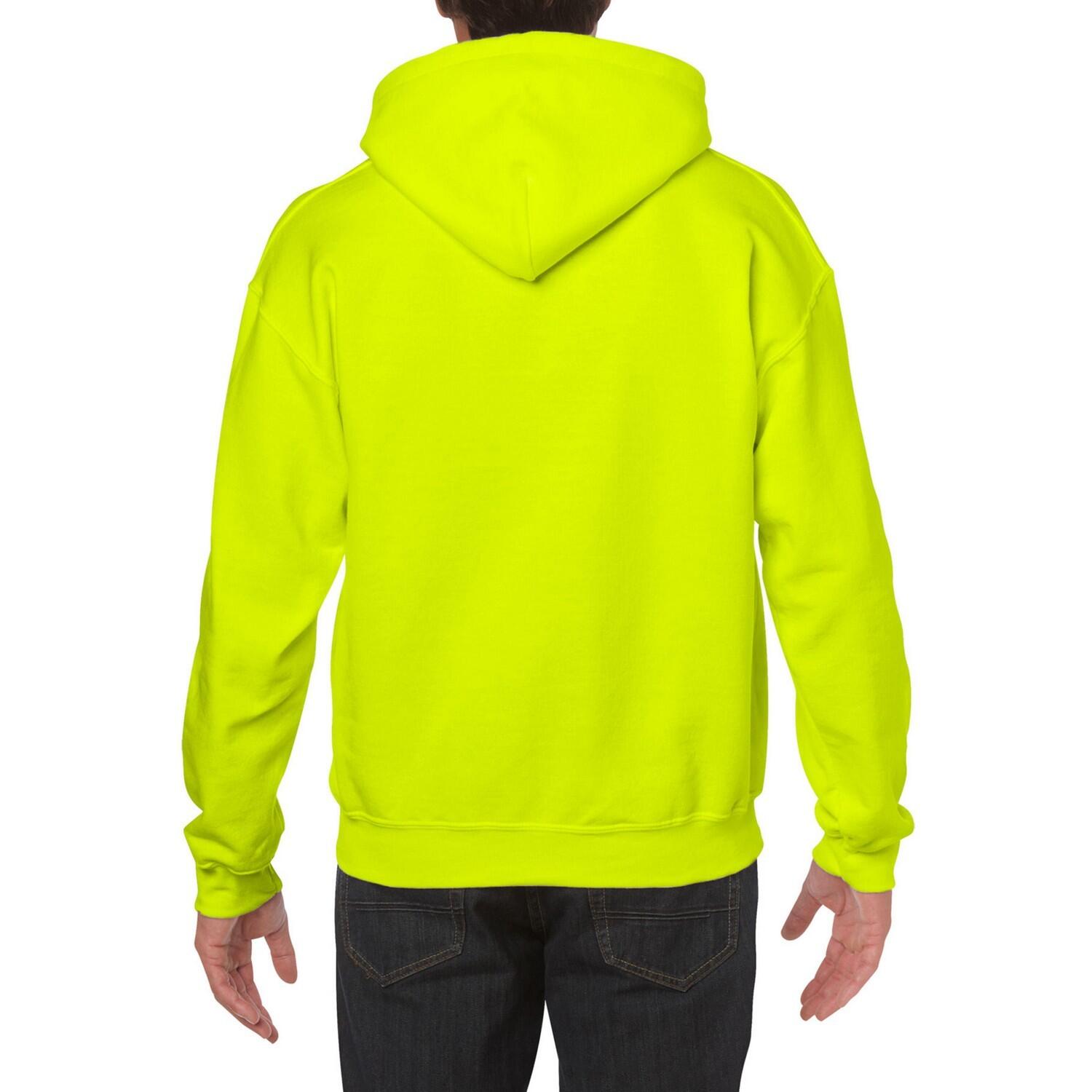 Felpa Con Cappuccio Adulto Unisex Gildan Verde Sicurezza 2/2