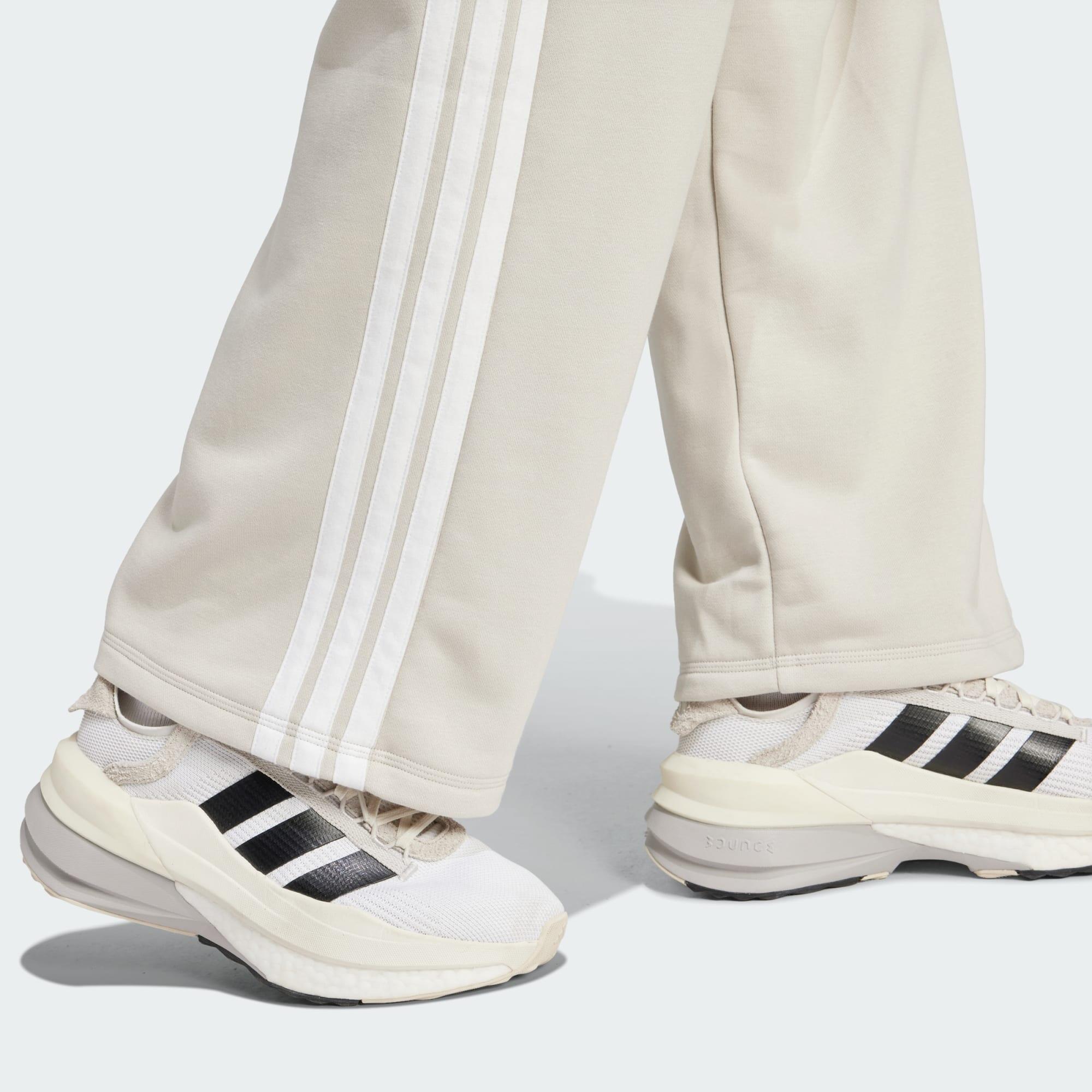 Essentials 3-Stripes Open Hem French Terry Pants | Decathlon