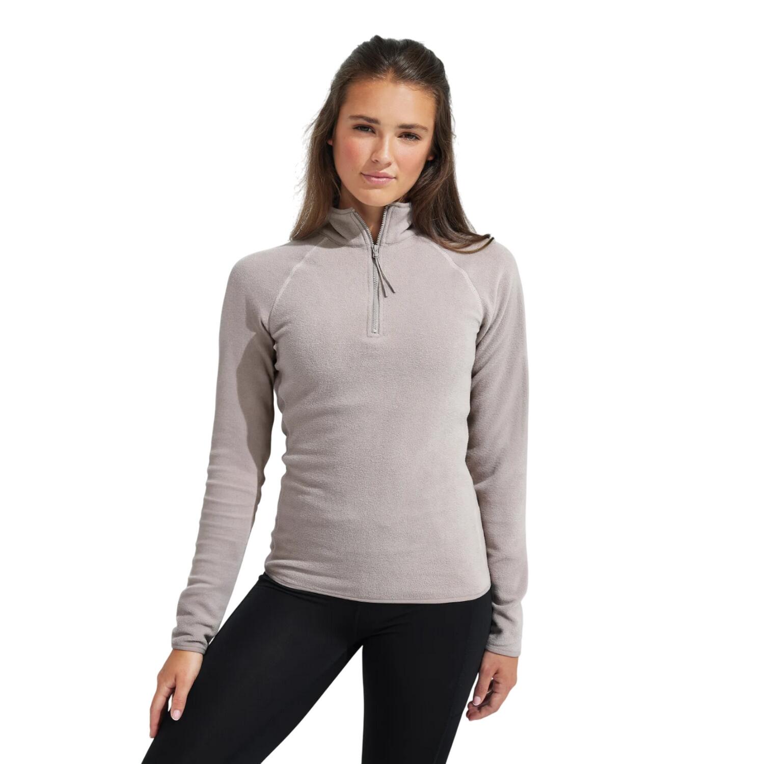 Womens/Ladies Fitted Active Fleece Top (Stone) 4/4