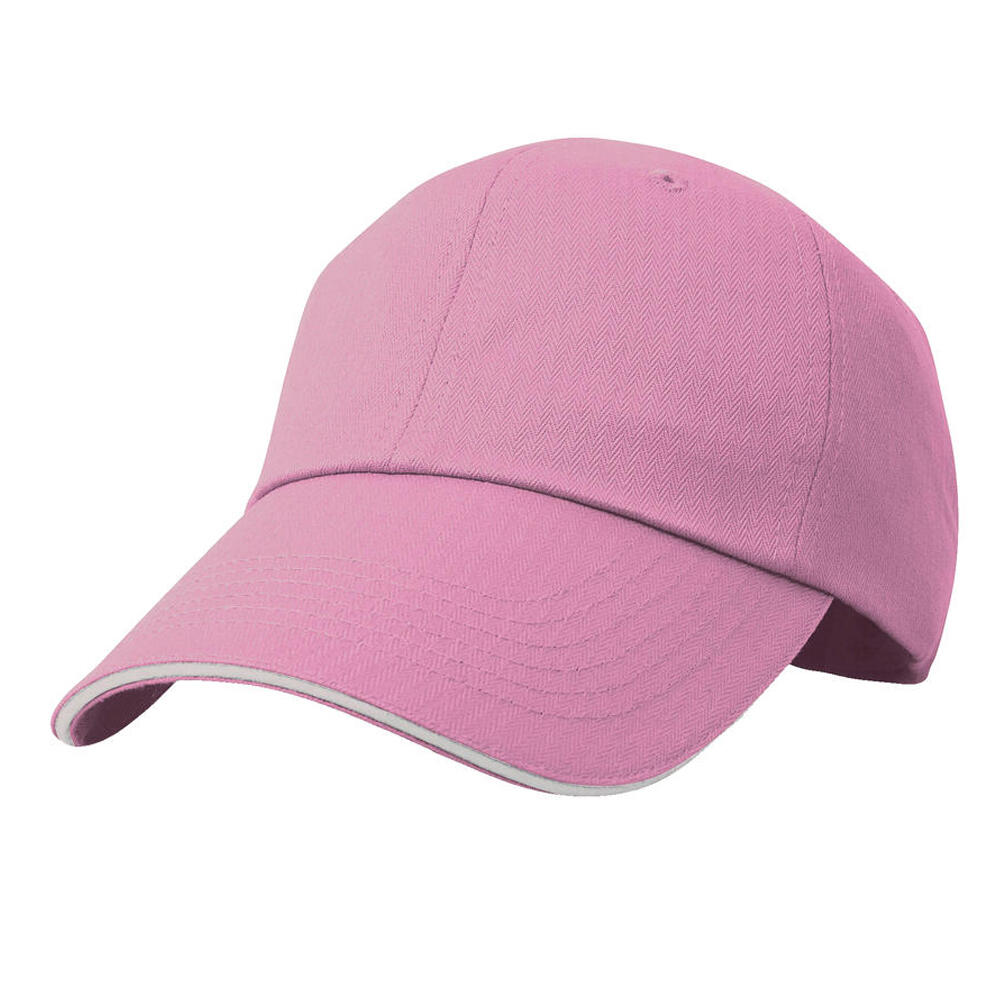 Boné de basebol em espinha de peixe (Rosa / Branco) 2/2