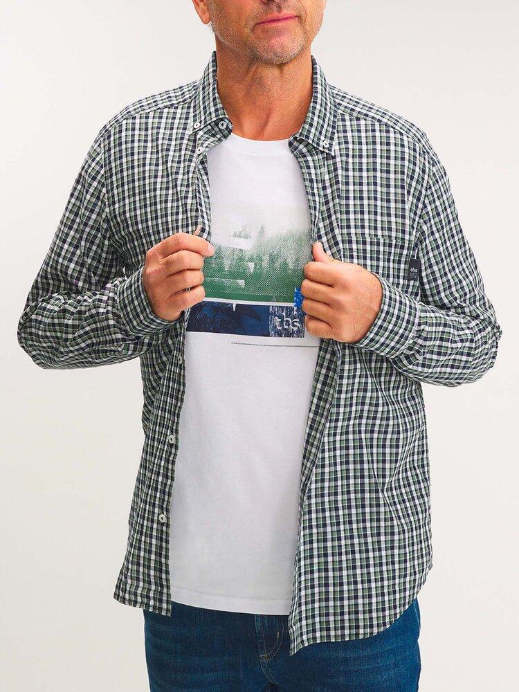 Chemise manches longues Homme - EVVENCHE14348 Vert 5/5