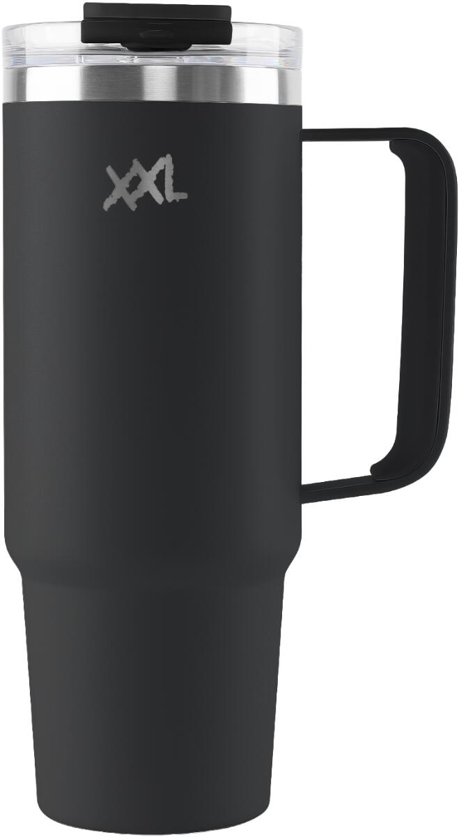 XXL NUTRITION RVS Tumbler - met Handvat en Rietje - Zwart