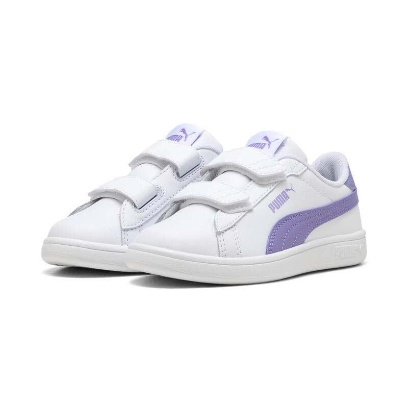 Dětské tenisky Smash 3.0 Leather V PUMA White Lavender Alert Purple