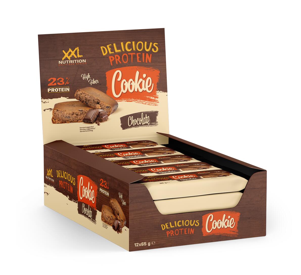 XXL NUTRITION Delicious Protein Cookie - 15g Eiwit, Proteïne Koekjes - Chocolade - 12 Pack