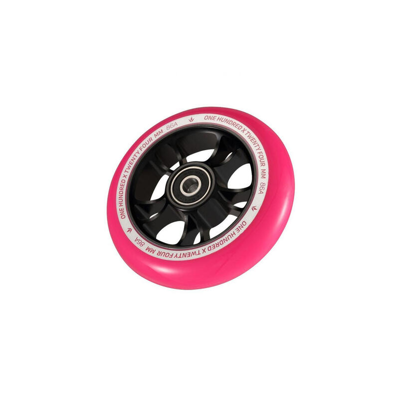 Roți Trotinetă - 10 spițe - 100 mm - Negru/Roz - Blunt Scooters
