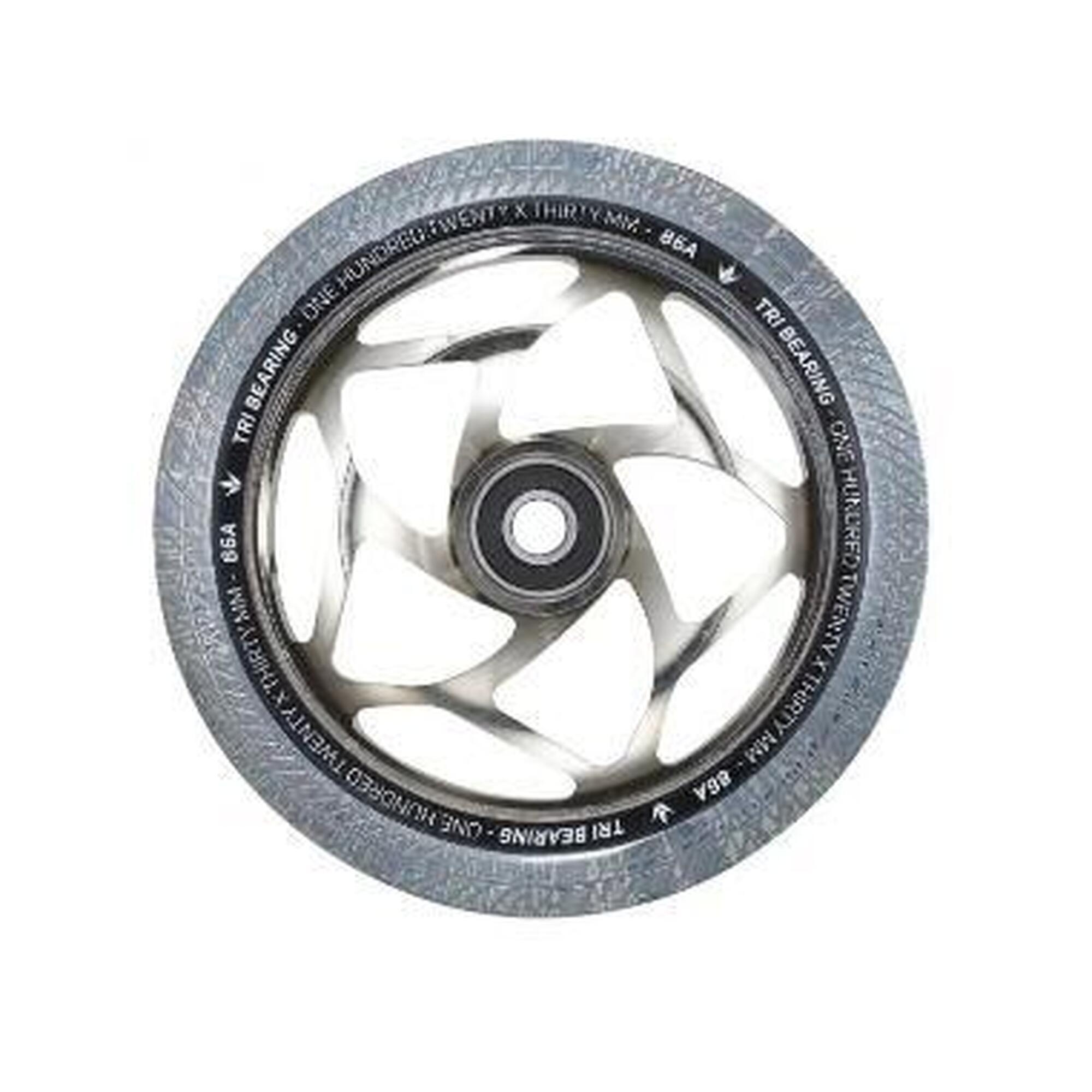 Roți Trotinetă - Tri bearing - Negru/Turcoaz - 120 mm x 30 mm - Blunt Scooters
