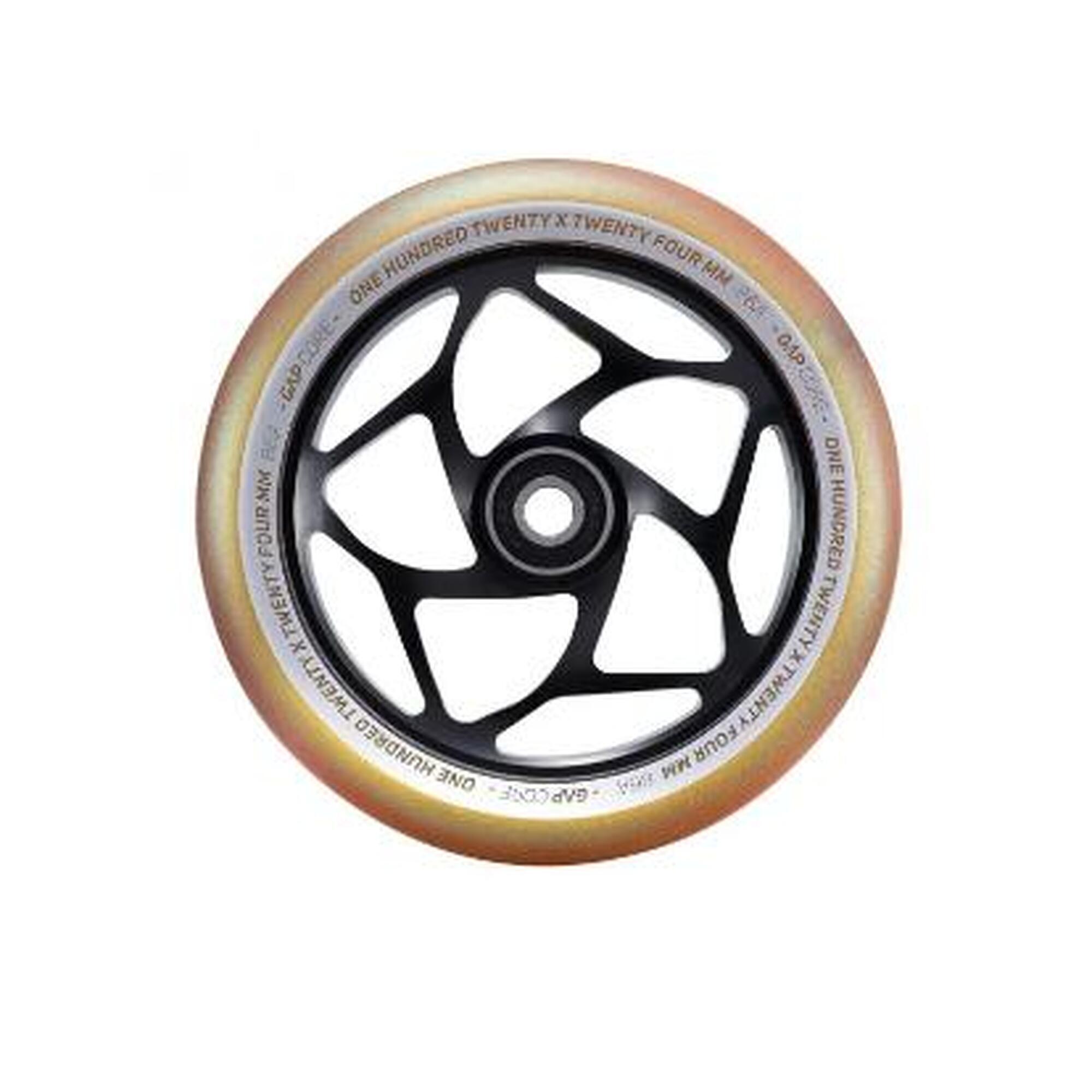 Roți Trotinetă - Tri bearing - Negru/Turcoaz - 120 mm x 30 mm - Blunt Scooters