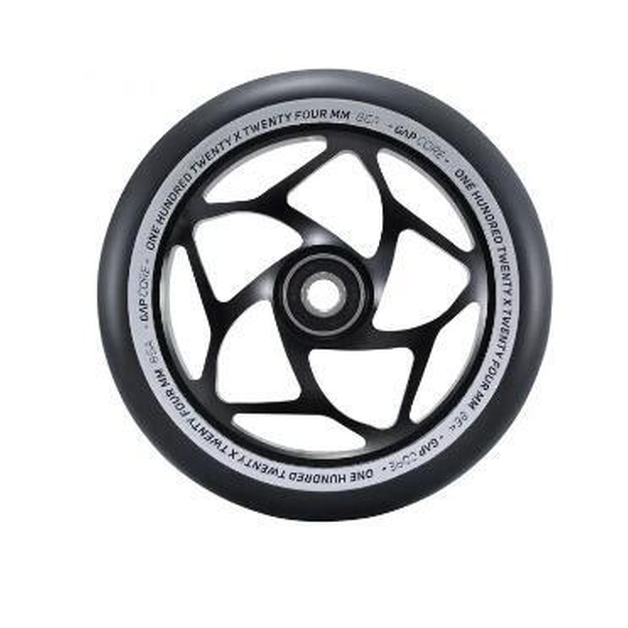 Roți Trotinetă - Tri bearing - Negru/Turcoaz - 120 mm x 30 mm - Blunt Scooters