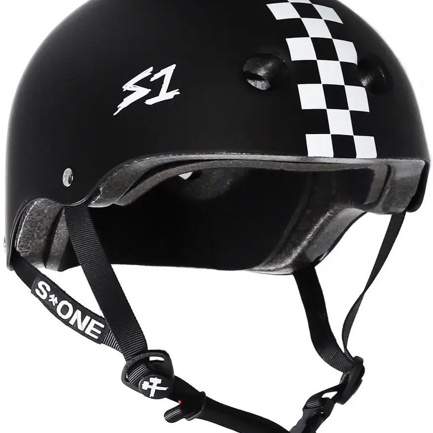 S-One Lifer Helmet Matte Black With Checkerboard | Size S | S-One