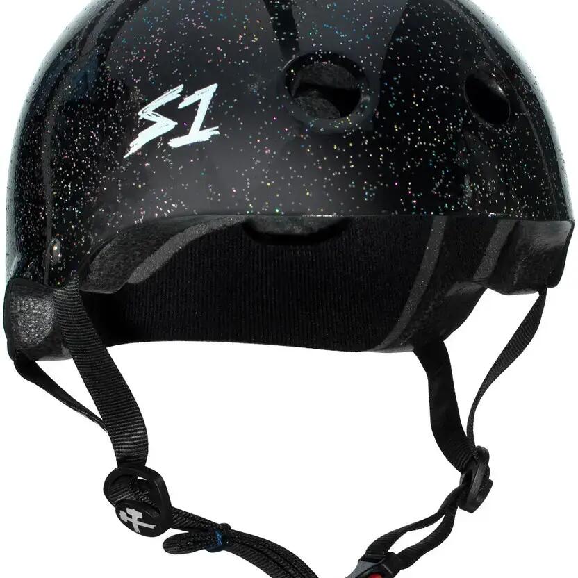 Protective Gear - Mini Helmet Lifer - Black Gloss Glitter XL - S ONE