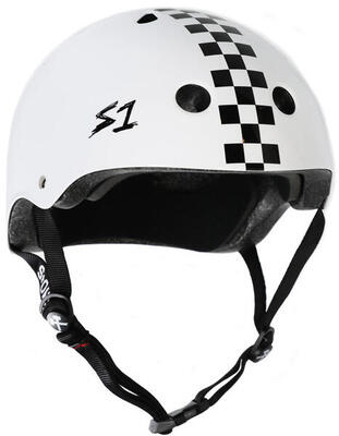 S-one mega lifer helm wit met schaakbord | maat l | s-one