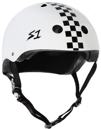 Casque Mega Lifer - Blanc avec motif damier - Taille L - S ONE