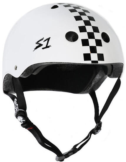Casque Mega Lifer - Blanc avec motif damier - Taille L - S ONE