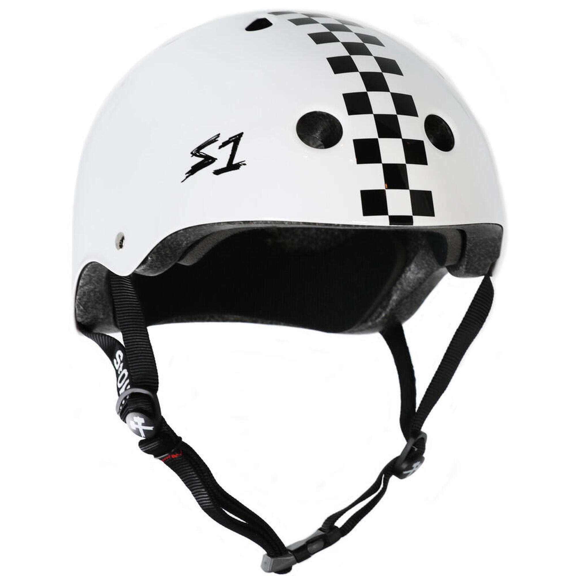 Casque S-One Mega Lifer Blanc Avec Damier - Taille L - S-One