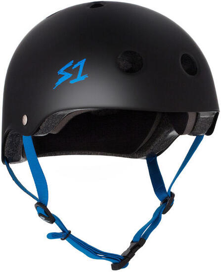 S-ONE Lifer Helm Schwarz Matt Cyan Riemen S