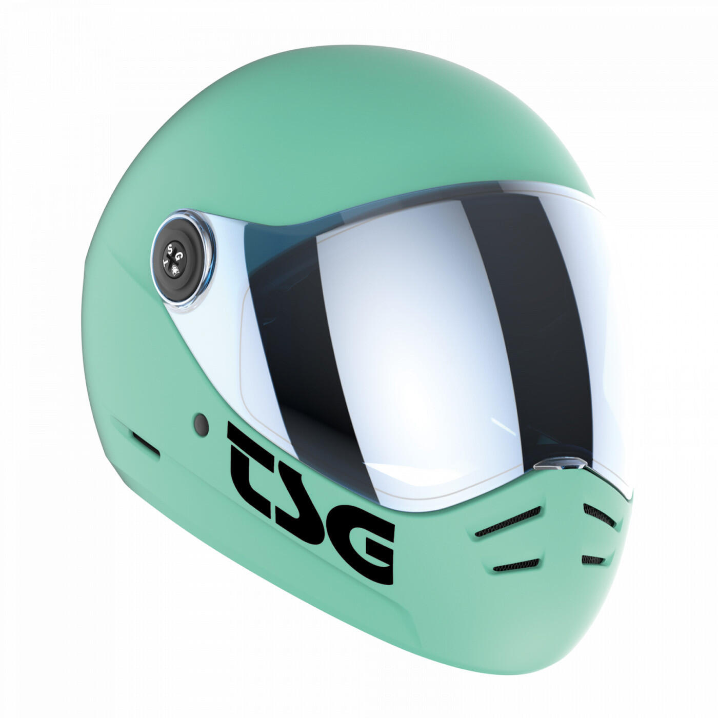 Cască de culoare uni Pass 2.0 (+Vizor bonus) | Satin Mint Blue | Tsg