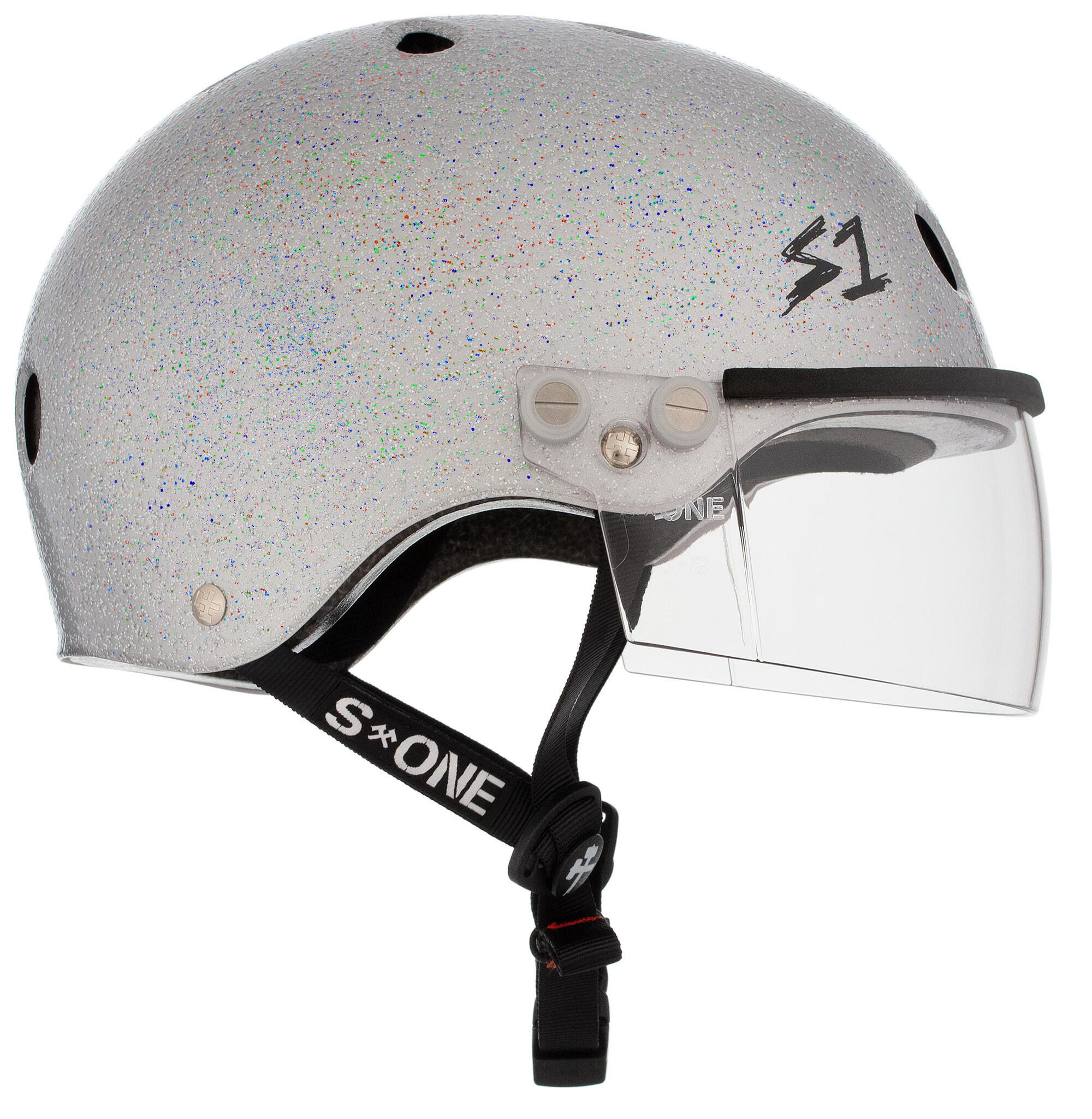 Schutz | S-One Lifer Visier Glitzer Silber Helm | Größe M | S-Eins 2/6