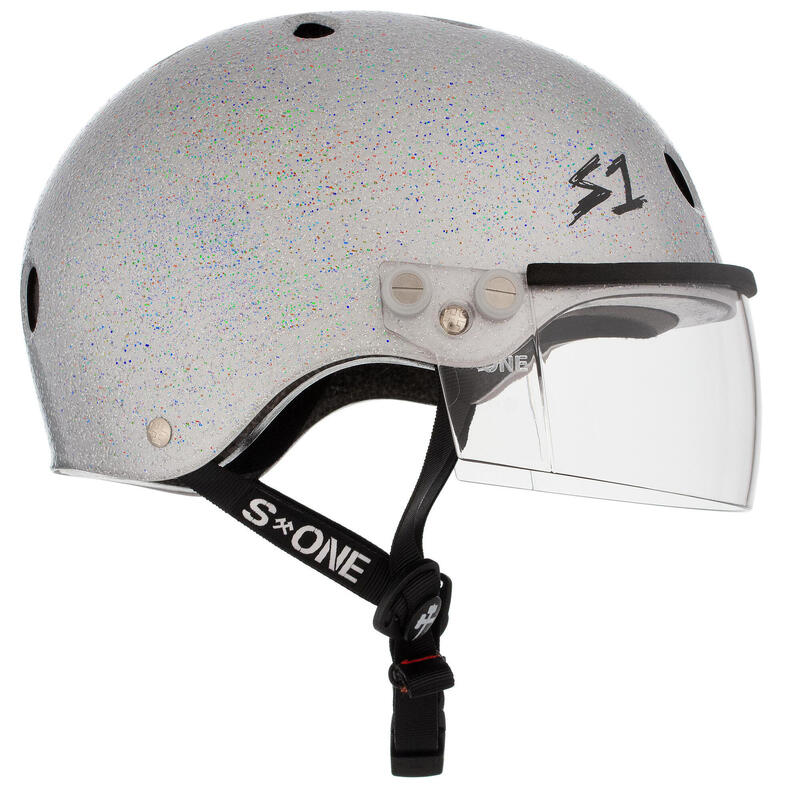 Casca S-One Life Visor cu sclipici argintie | Marimea M | S-Unul