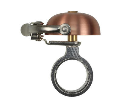 Fietsbel | mini suzu | geborsteld koper | headset spacer mount | crane bell