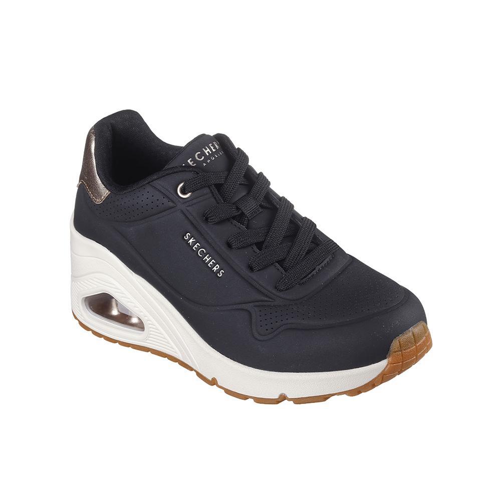 Tênis Pretos Skechers Mulheres Uno Wedge 2/4