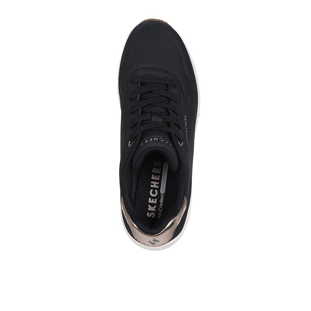 Tênis Pretos Skechers Mulheres Uno Wedge 3/4