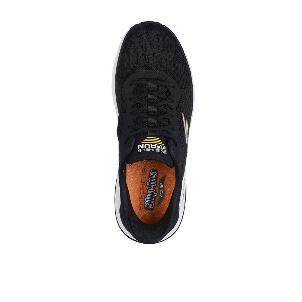 Tênis pretos masculinos Skechers Max Cushioning Arch Fit 3/4