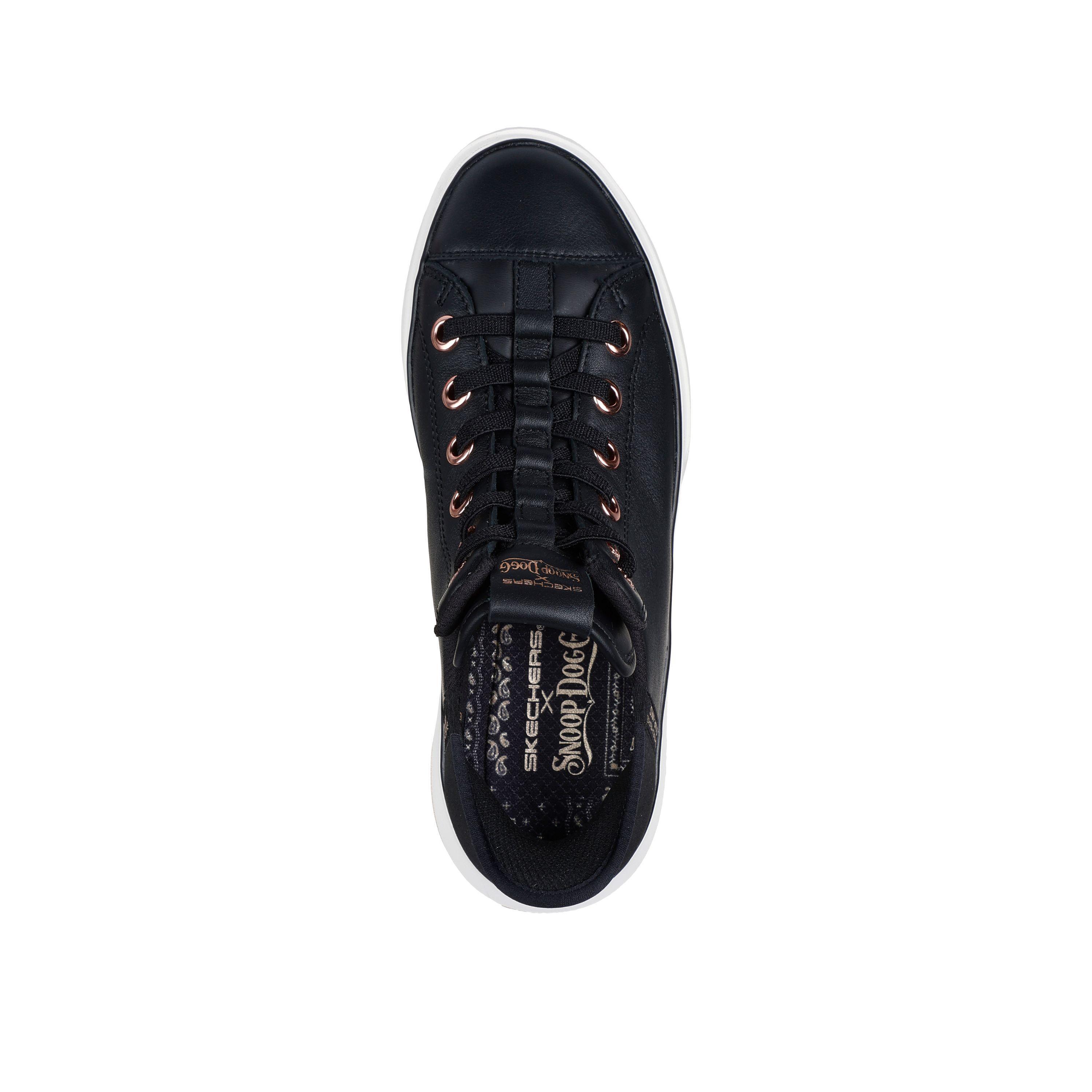 Sapatilhas Caminhada Mulher Skechers 186001_BLK Pretos com Atacadores 3/4