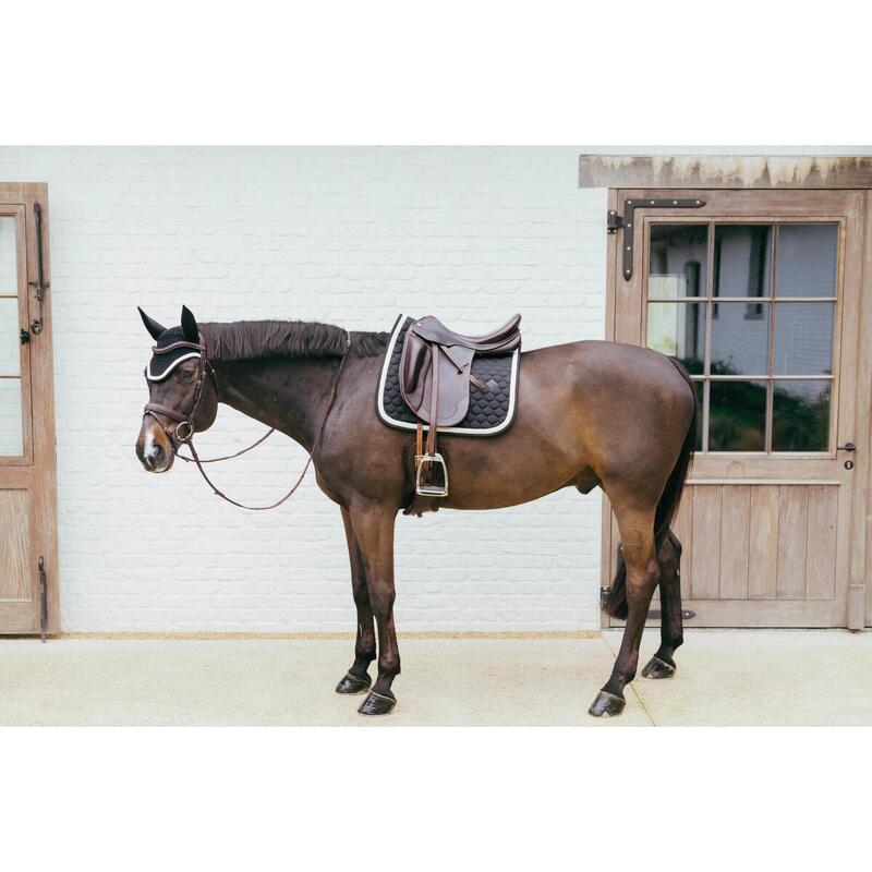 Zadeldek  Black Saddle Pad Plaited Cord