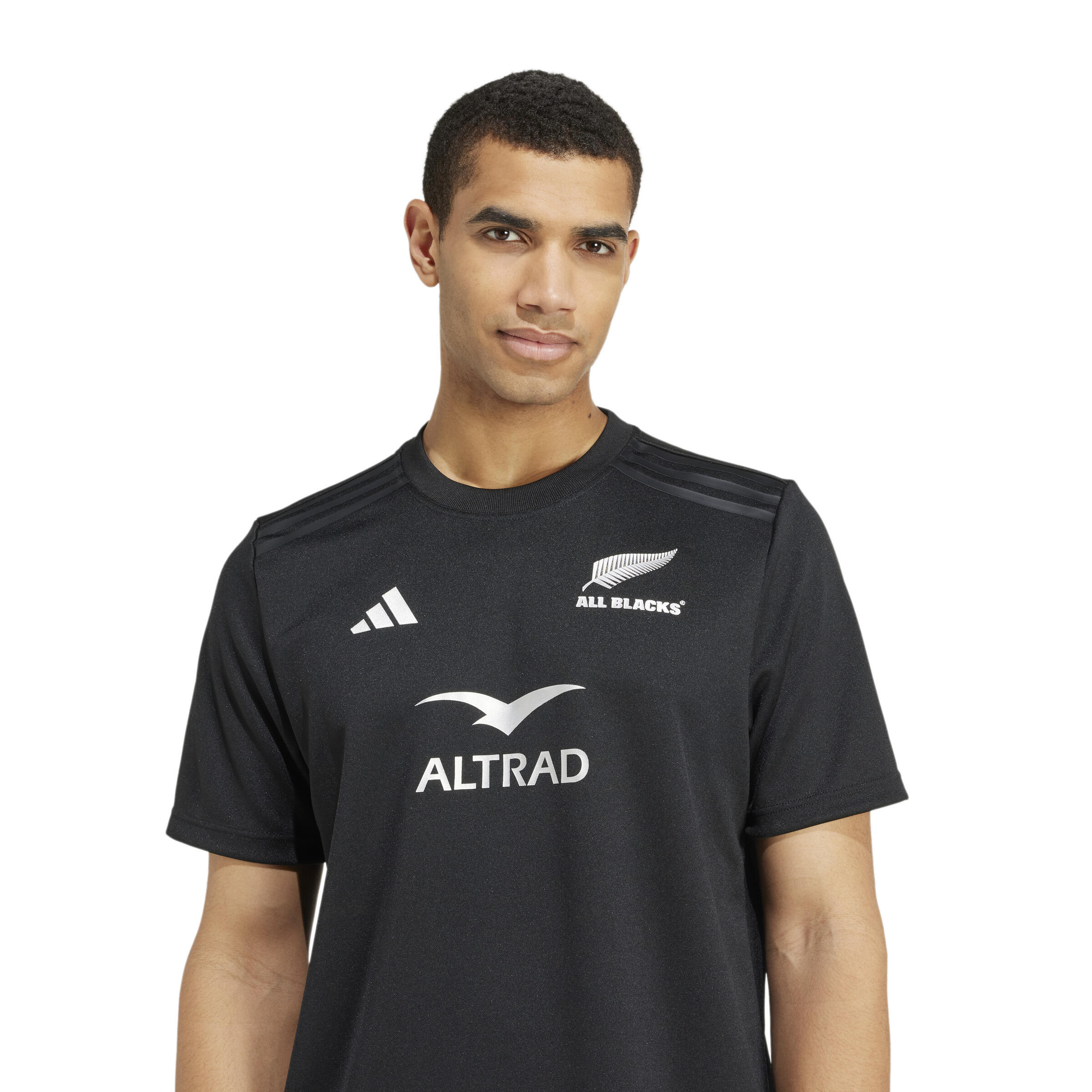 adidas all black rugby shirt