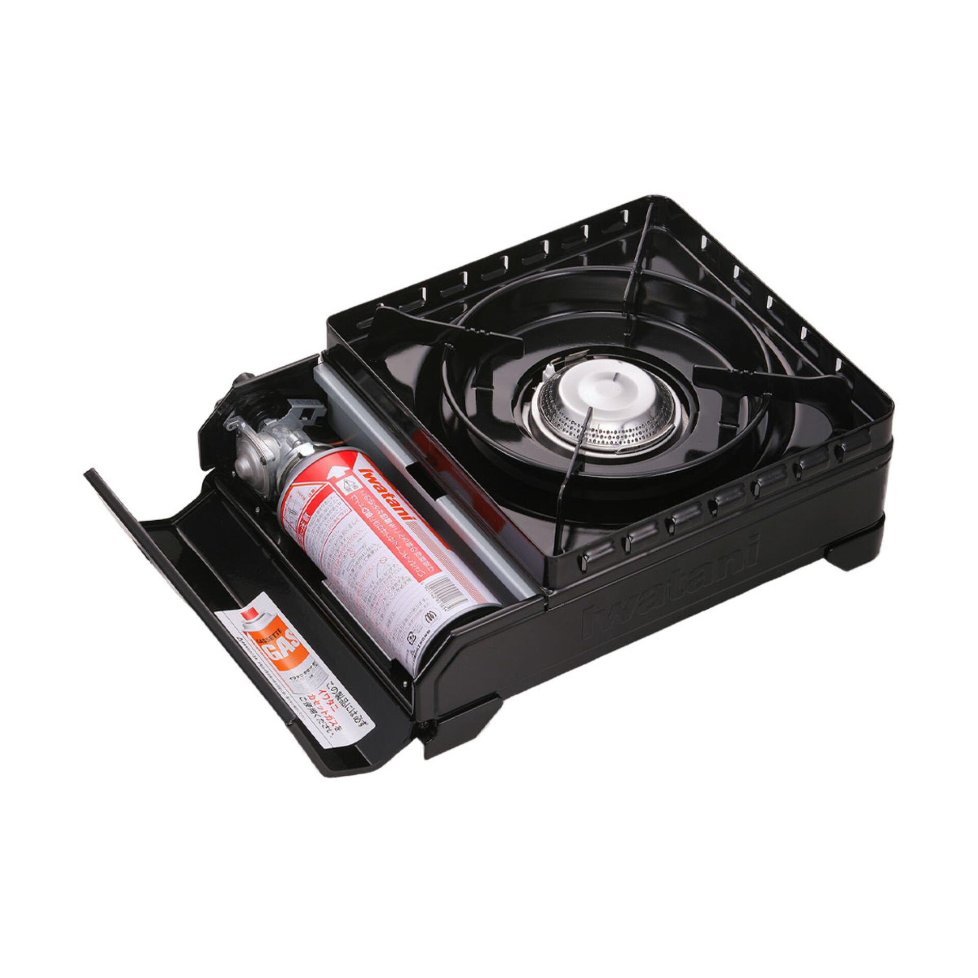 イワタニ Iwatani カセットコンロ FOLDING CAMP STOVE Iwatani Tough Maru Cassette Stove-Black