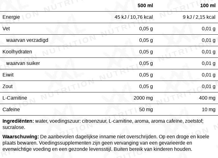 Burner Drink - Suikervrije Sportdrank, L-Carnitine - Watermeloen - (6x500ml) 2/2