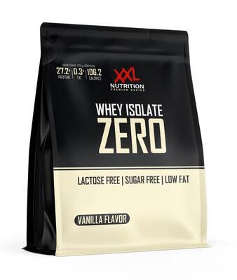 Whey isolate zero - 90% eiwit. whey isolaat. lactosevrij - vanille - 450 gram