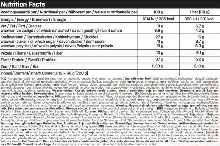 Crunchy Protein Bar - 21g Protéines - Barre Protéine - Stracciatella - 12 x 60g 2/2