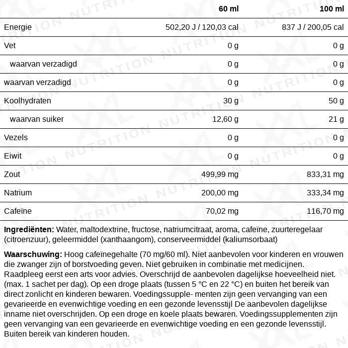 Energy Gel Pro + Cafeïne - Energiegel Duursport - Rood Fruit - 12 Pack (12x60ml) 2/2