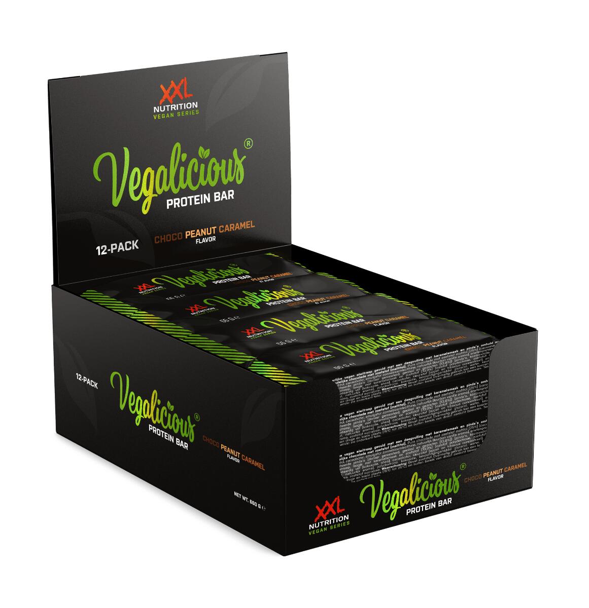 XXL NUTRITION Vegalicious Protein Bar - 12g Proteïne, Vegan Eiwitrepen - Karamel - 12 Repen