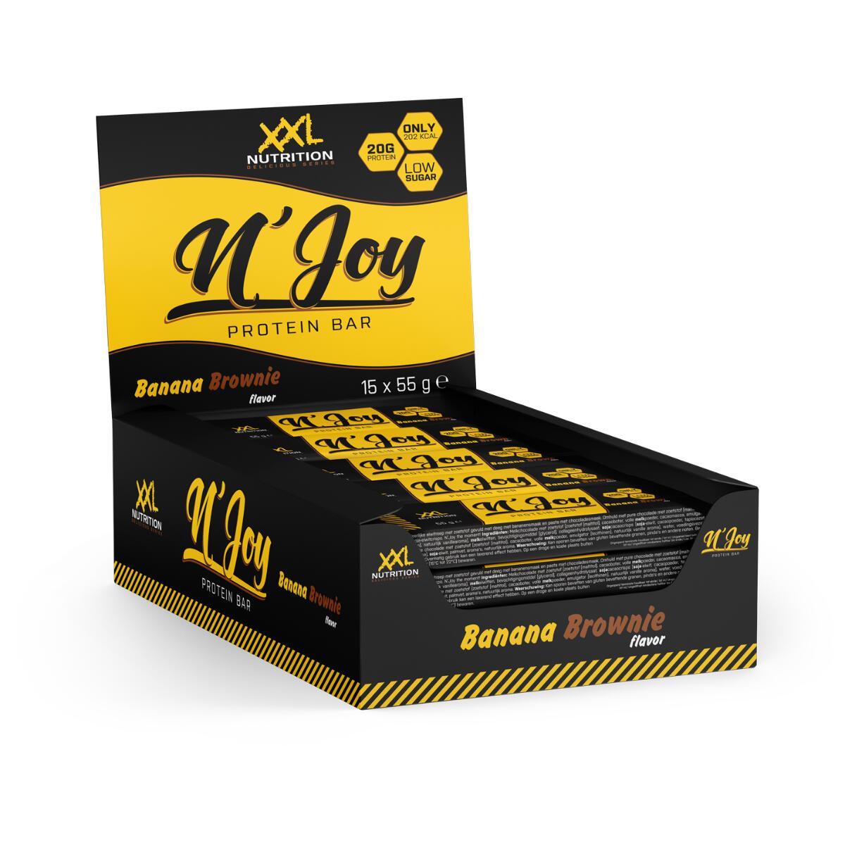 N'Joy Protein Bar - 20gr de Protéines - Banane Brownie - 15 x 55gr 2/2