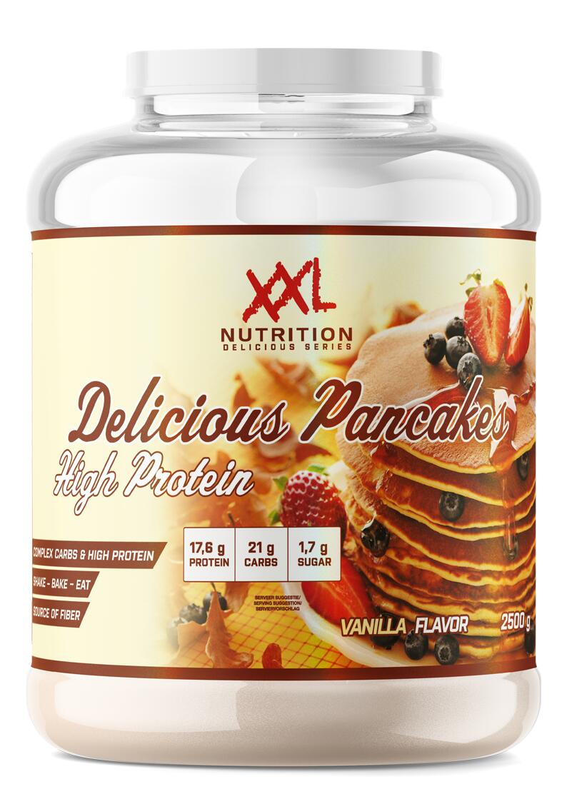 XXL NUTRITION Delicious Protein Pancakes - 18g Eiwit, Eiwit Pannenkoeken - Vanille - 2500 gram