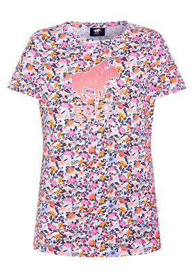 T-Shirt mit geblümten Logo-Motiv