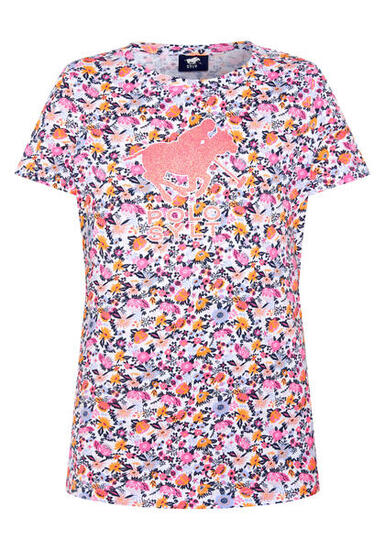 T-Shirt mit geblümten Logo-Motiv