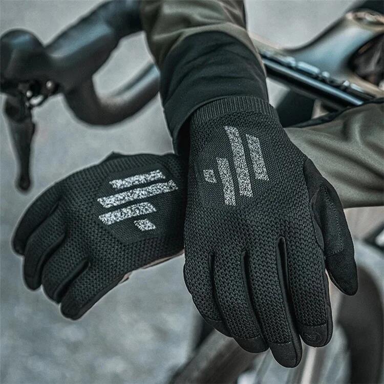 Paar volledige vinger fietshandschoenen voor heren 2/7