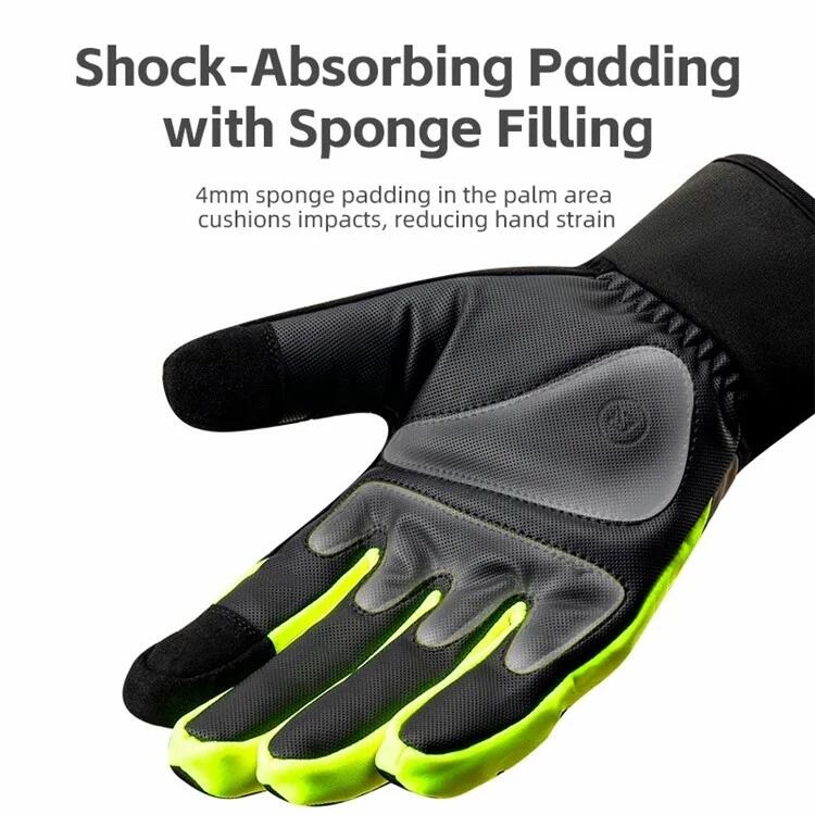 Par de guantes de ciclismo cálidos con dedos completos y pantalla táctil 3/6