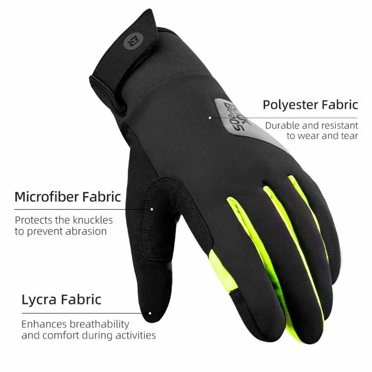 Par de guantes de ciclismo cálidos con dedos completos y pantalla táctil 5/6