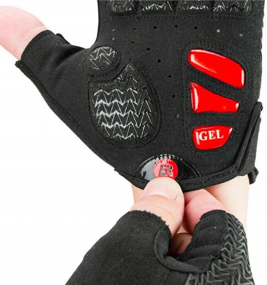 Paar atmungsaktive Fahrradhandschuhe mit halben Fingern für den Außenbereich 2/4
